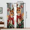 Christmas Reindeer Print Curtains   Pole Bag Curtains   Bedroom and Living Room Decoration   Home Decoration   Christmas Decoration