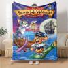 1pc Tom and Jerry Shiver Me Whiskers Flannel Blanket Soft Warm Throw for Home, Office, Travel, All-Season Cozy Bedding GiftL1140