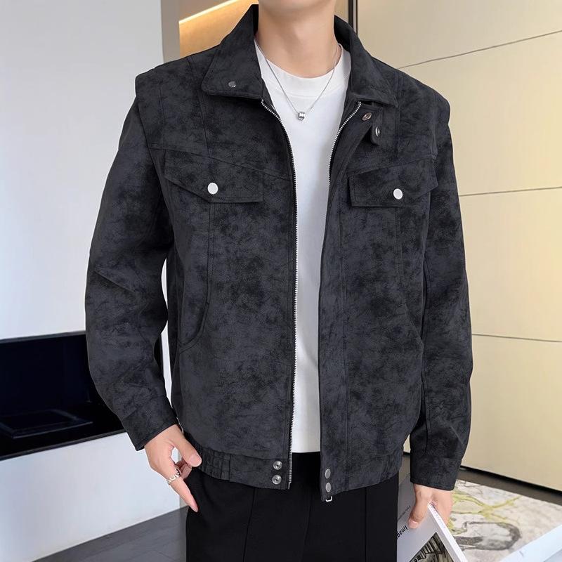 Autumn Lapel Jacket Mens Coat Latest Coat Top Outer Comfortable Fit Youth One Tone Leather Jacket