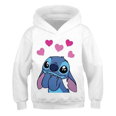 MINISO Nové mikiny Stitch Dívčí mikina Podzim a zima Dlouhý rukáv Harajuku Pulovry Série Disney Stich Ležérní mikiny s kapucí