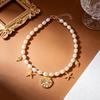 Bohemian Faux Pearl Seashell Starfish Pendant Necklace