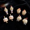 Enamel Birthday Cake Stud Earrings Childishness Zircon Mousse Cake Earrings Korean Style Y2K Ice Cream Ear Studs Gift