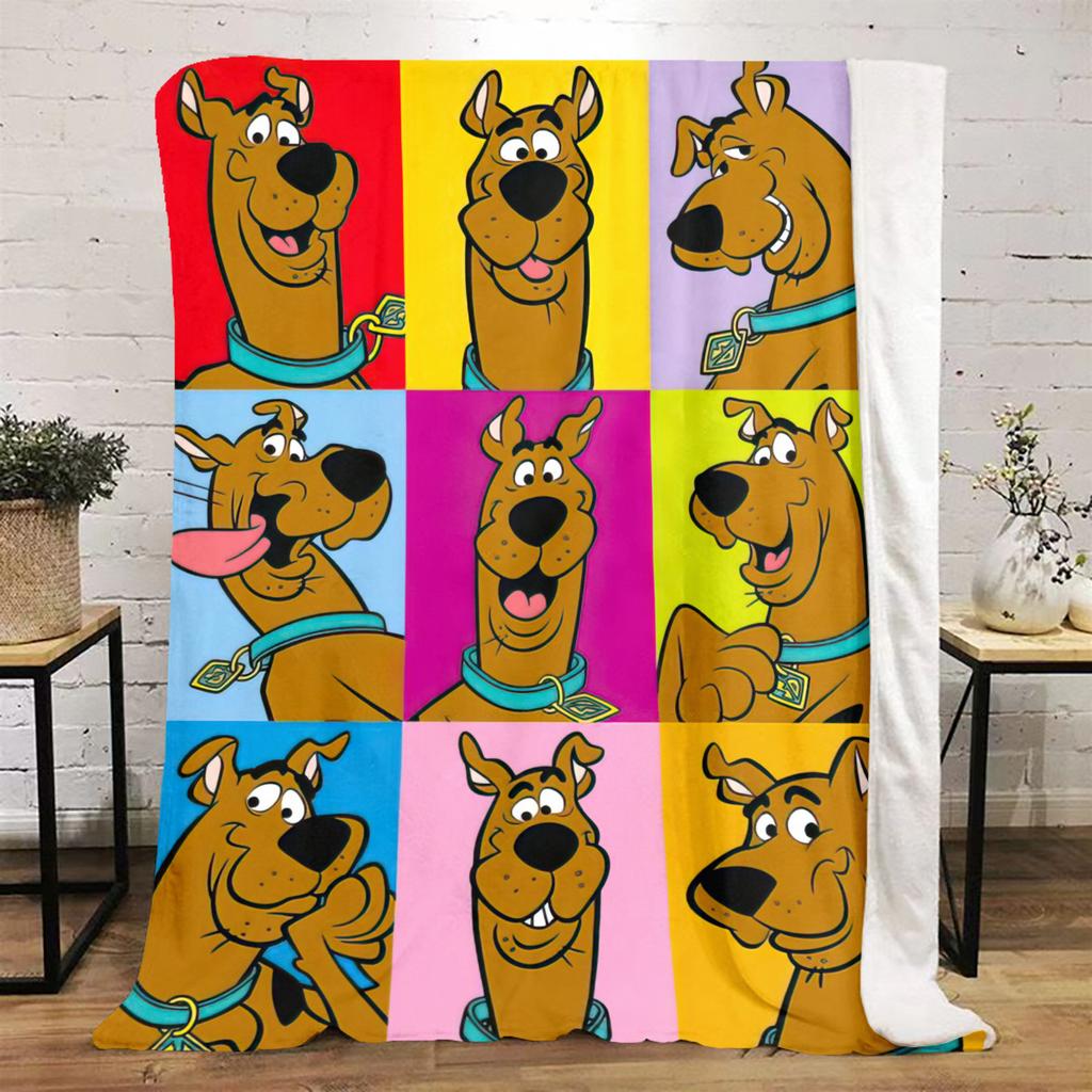 Halloween fantasy comedy adventure cartoon movie Scooby-Doo blanket soft home furnishing nap decoration four seasons warm Sherpa blanket U1