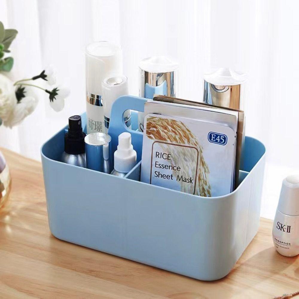Split Design Cosmetic Organiser Portable Handle Bracket Desk Organiser Adjustable Multifunctional Utility Container Home Use