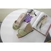 Summer new wedge style flower sandals high heel table daily beach sandals women