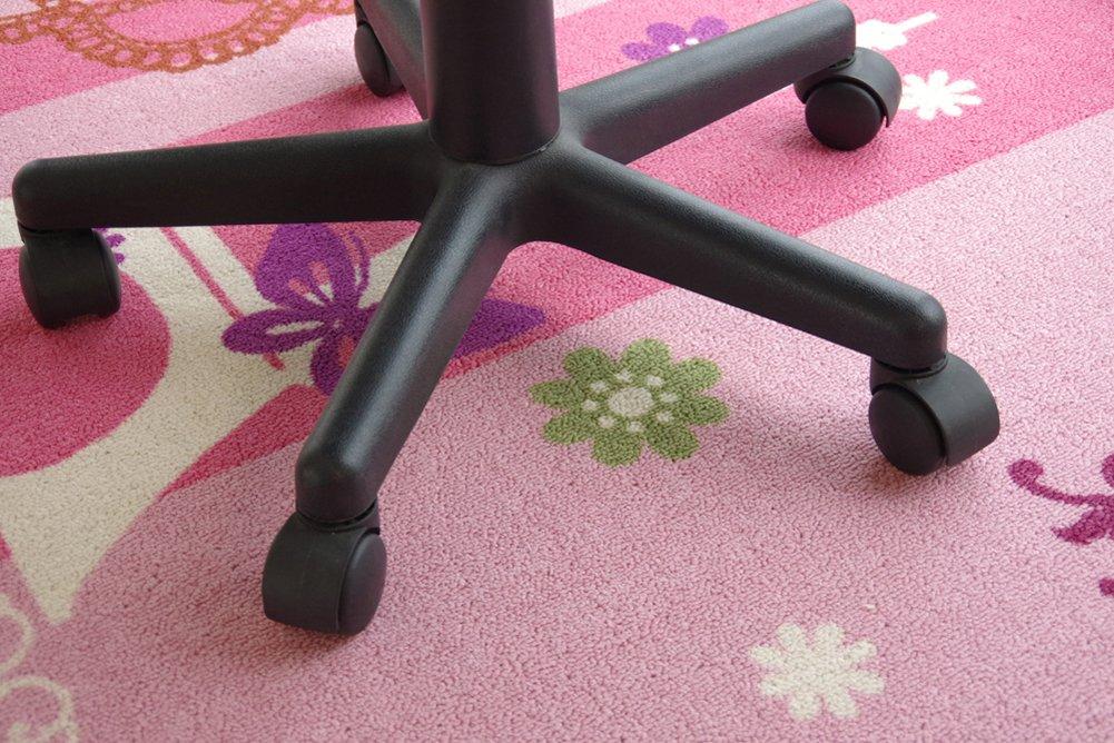IKEHIKO Desk Carpet, Girl's Eiffel Pattern, Rectangular, "Jeanne Two," Pink, Approx. 133 X 170 Cm #4720739