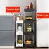 Rullende Stue Flyttbar Slide Oppbevaring 3/4 Rack Oppbevaringshylle Utility Kjøkken Rack Hylle Organizer Tier Slim Baderomsvogn
