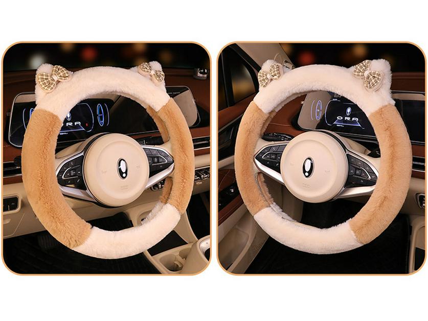 2023 Elegant Knot Kitten Plush Steering Wheel Cover