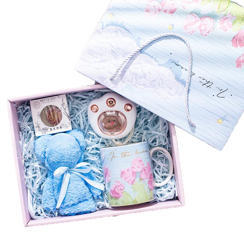 Ceramic Mug Gift Set with Hand Warmer & Towel