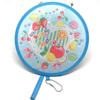 Foldable Round Hand Fan Bright Cartoon Prints Portable Hanging Chain Lightweight Cooling Fan for Kids Birthday Party Favor