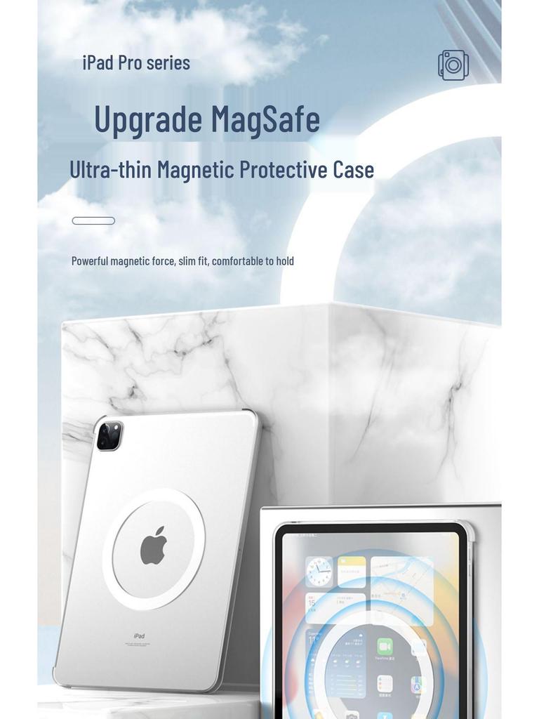 2022 iPad Pro 11-inch Magnetic Rotating Case for Mini 6, 10.2-inch, and Air 4/5, 12.9-inch, Transparent Protective Cover.