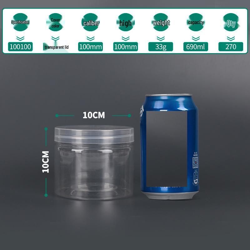 Transparent PET Airtight Plastic Snack Jar