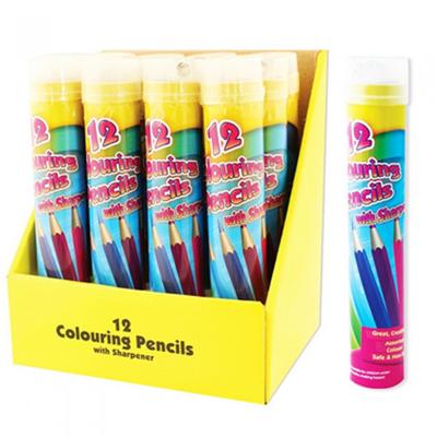 Full Size 12 Coloring Pencils And Sharpener
