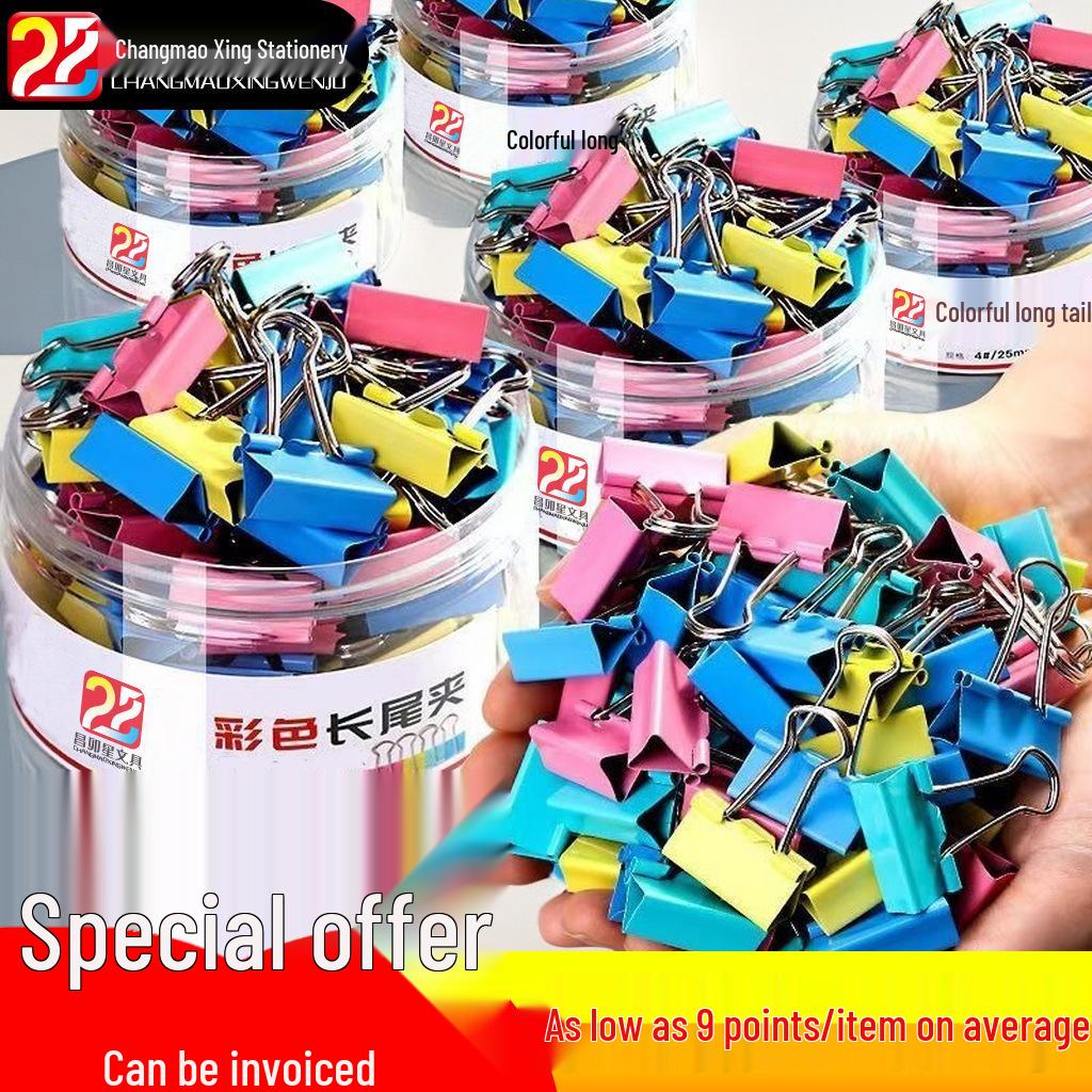 Colored Swallowtail Clips: Large & Small Mixed Pack for Files, Test Papers, Books, and Receipts