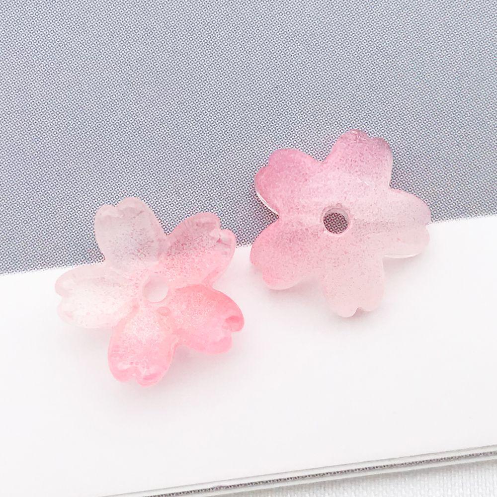 50 Multicolor Transparent Gradient Cherry Blossom Petal Charms for DIY Jewelry