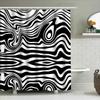 Black White Zebra Print Shower Curtain Waterproof Bathroom Decor Customizable Size Shown: 72x84 In (180X215 Cm) Extra Large Blac