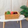 Plastic Rattan Finishing Basket for Desk Organization Desktop Small Item Organizer Portable Kitchen Storage Bin