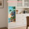 84Style Fridge Stickers Refrigerator Cover Door Landscape Plant Sea Vinyl Self Adhesive Kitchen Furniture Decor Wrap Freezer Sticker DIY