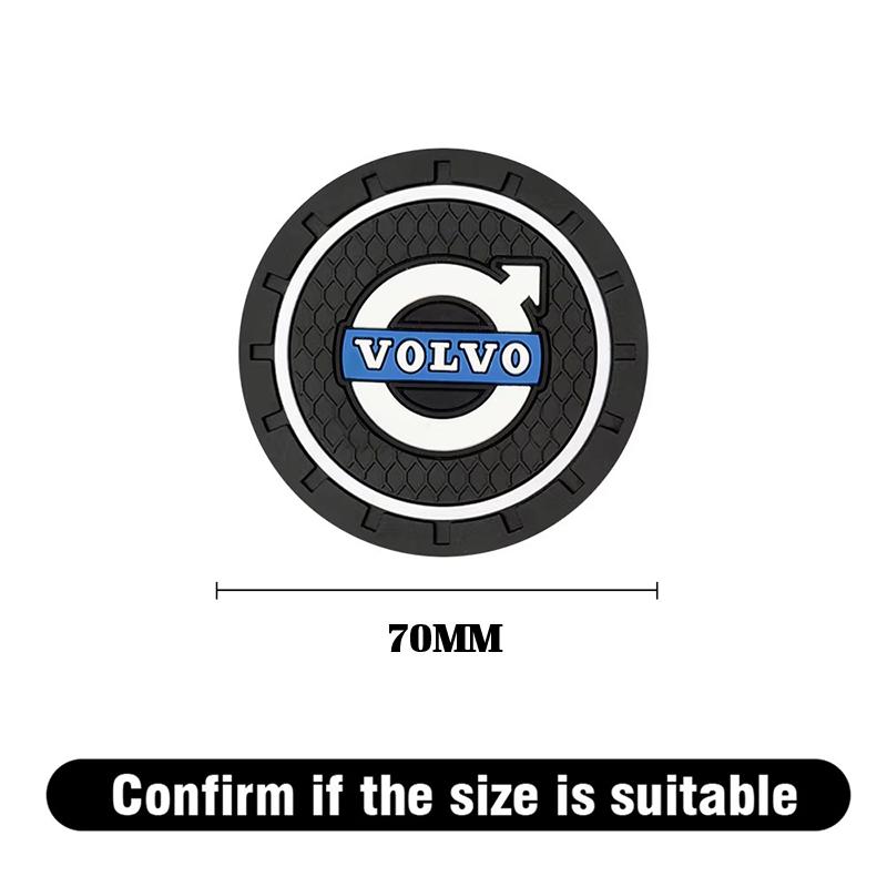 

1/2Pcs Silicone Coaster Anti-noise Water Cup Pad Cushion For Volvo XC60 XC90 V90 V40 V60 S60 V50 S80 C40 XC40 V70 XC70 C30 C70