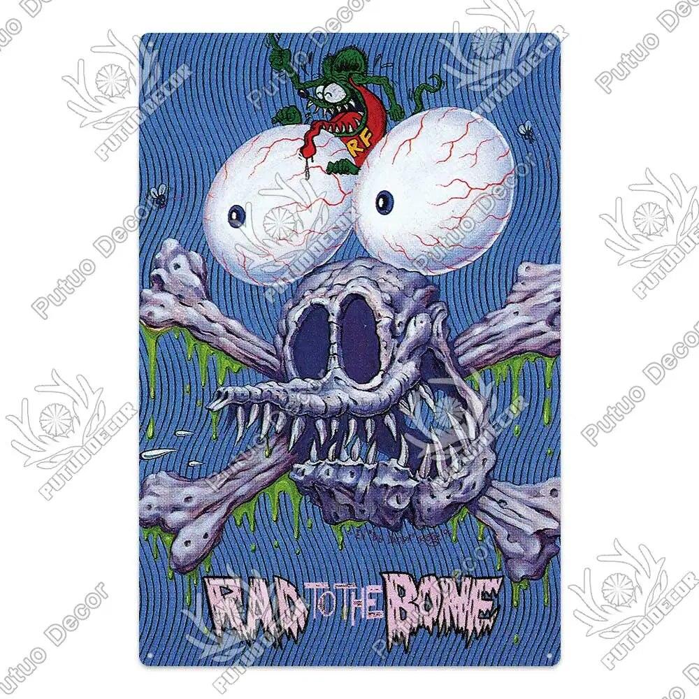 Putuo Decor Rat Fink Modified Car Culture Vintage Metal Tin Sign Decorative Plate for Garage Man Cave Bar Pub Club Decoration