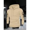 Autumn Winter Trendy Men's Vintage Streetwear Hooded Sweatshirt with Gothic Design, Featuring Demon Wings and Thorns Print on the Back