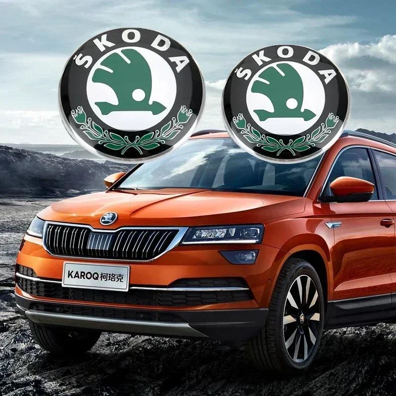 Autocolant Auto 1 Bucată 8/9CM Emblema Capotă Față Mașină Autocolant Portbagaj Spate Pentru Skoda Octavia Rapid Kodiaq Karoq Fabia Kamiq Superb De