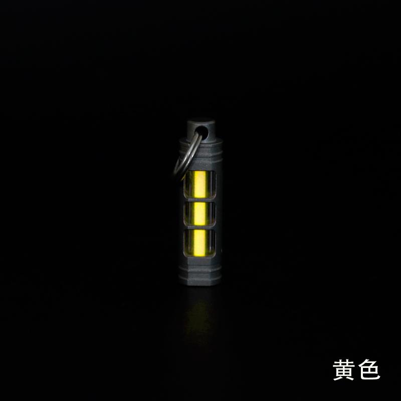 Titanium Alloy Tritium Tube Keychain, Self-luminous Tritium Trachea Necklace Pendant 3.5 * 25mm Tritium Removable