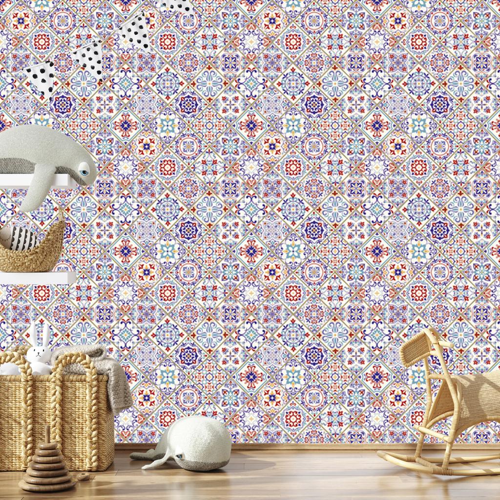 Wallpaper Tiles and colorful mosaics for living room and bedroom 50x1000