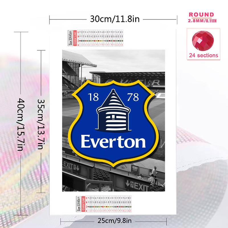 Everton FC Pattern 3pcs 100% Round Full Drill 5D DIY Diamond Painting Embroidery Cross Stitch Rhinestone Décor