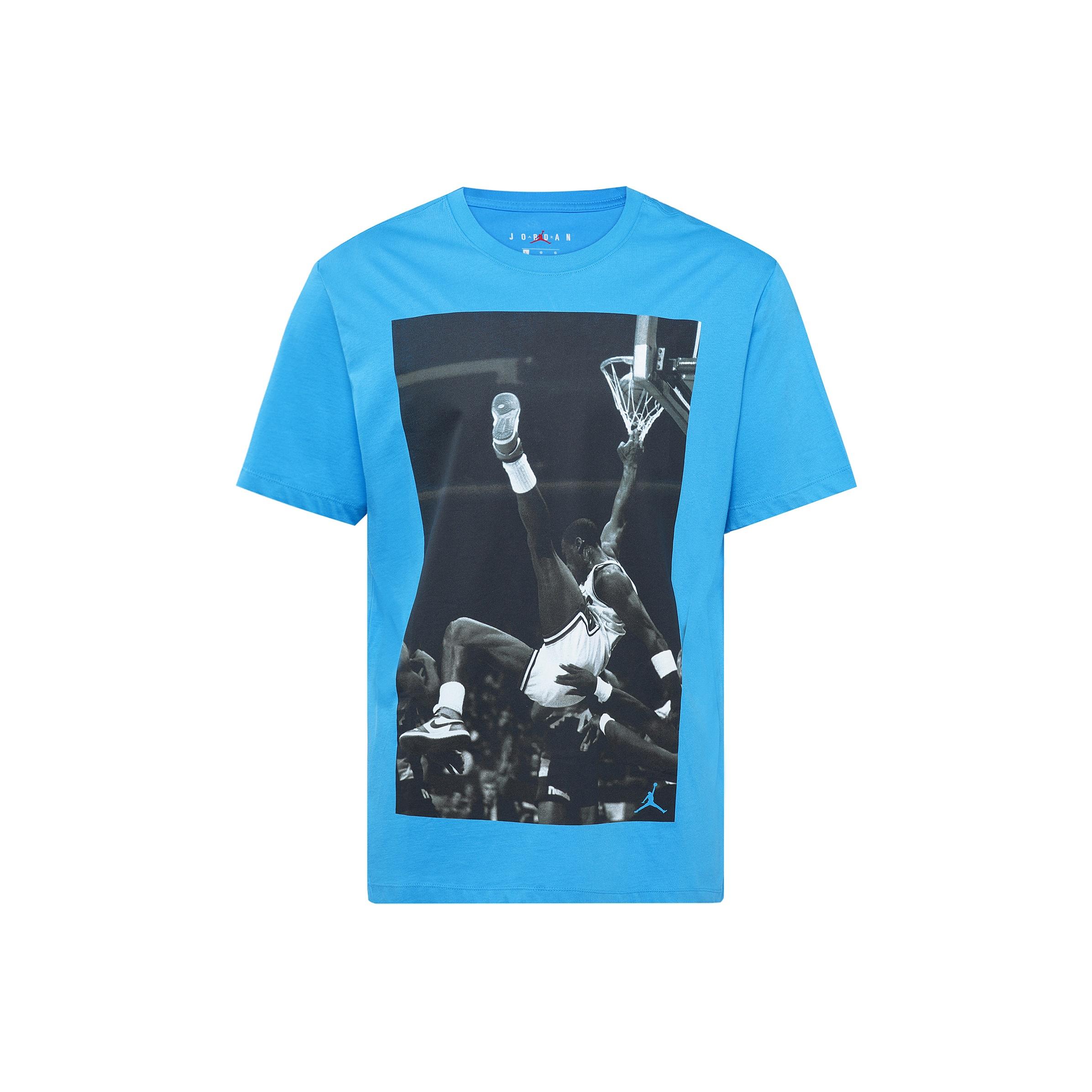Мужская футболка с коротким рукавом с фотопринтом Air Jordan Hangtime, синие топы AQ3709-433 S