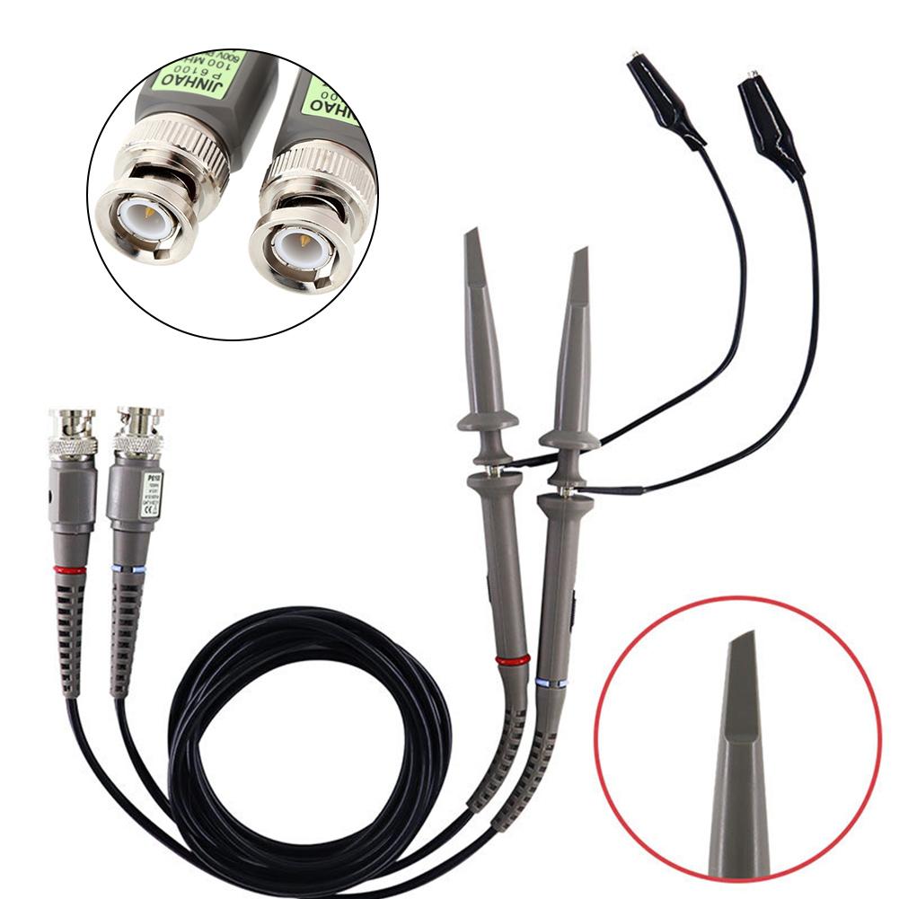 P6100 BNC Oscilloscope Probe Kit 2 Pack BNC Connector for Oscilloscope Clamp Probe Test Wire for Oscilloscope Parts Accessories
