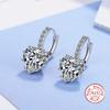Cute Colorful Heart Real Pure  Sterling Silver  Cubic Zirconia Stone Earrings Fashion Women Favourites Earring