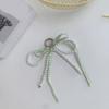 Elegant Pearl Ribbon Bowknot Keychain Pendant Keyring Charm Lovely Hanging Decorations for Purse Bag Backpack Handbag