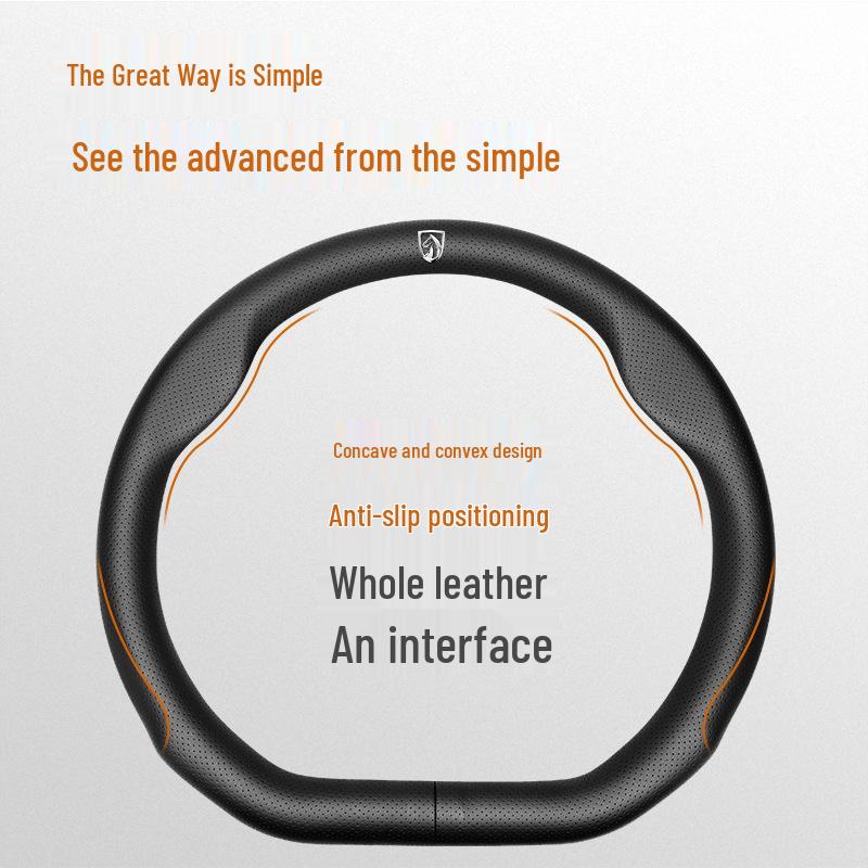 Genuine Leather Steering Wheel Cover for Baojun 730, 510, 530, 310W, 360, 560, 630