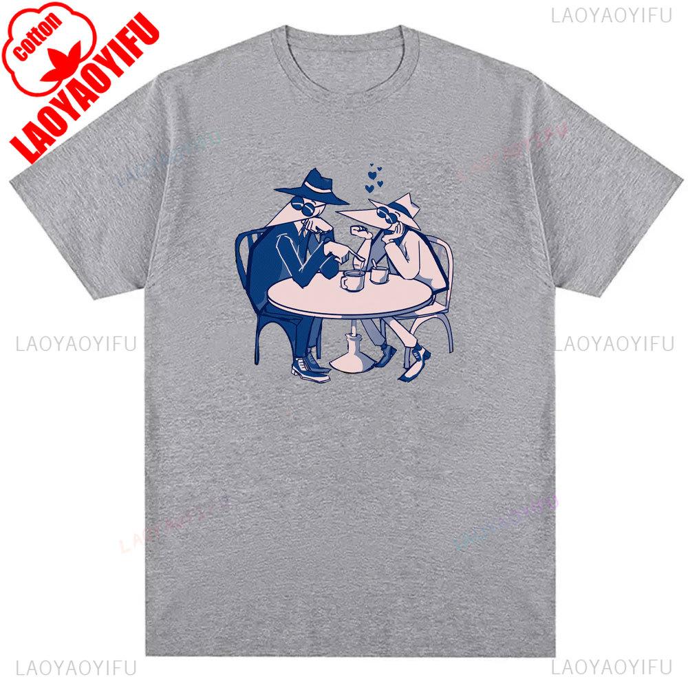 Mens Spy Vs Spy Graphic T Shirt Summer Cotton Crew Neck Retro 80s Cartoon Print Funny Humorous Vintage Style Fashion Tee Shirts