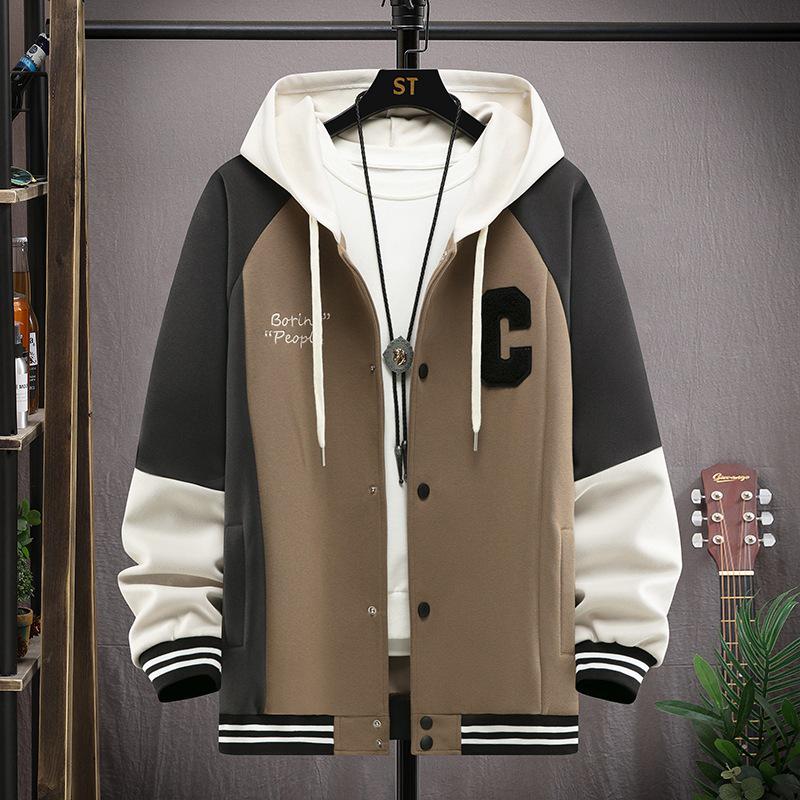 

Подростковая толстовка с капюшоном для подростков - Кардиган с цветными блоками на весну/осень для мальчиков (Возраст 15+) M 70-90 lbs