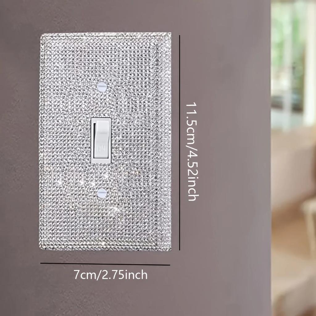 Switch Panel Diamond Sticker US Standard Rhinestones Wall Plate Cover Rectangle Glitter Light Crystal Decorative Wall Plates