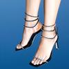 Fashion 2025 Summer New Winding Rhinestones With High Heel Sandals Women Stiletto Sexy Sr High Heels