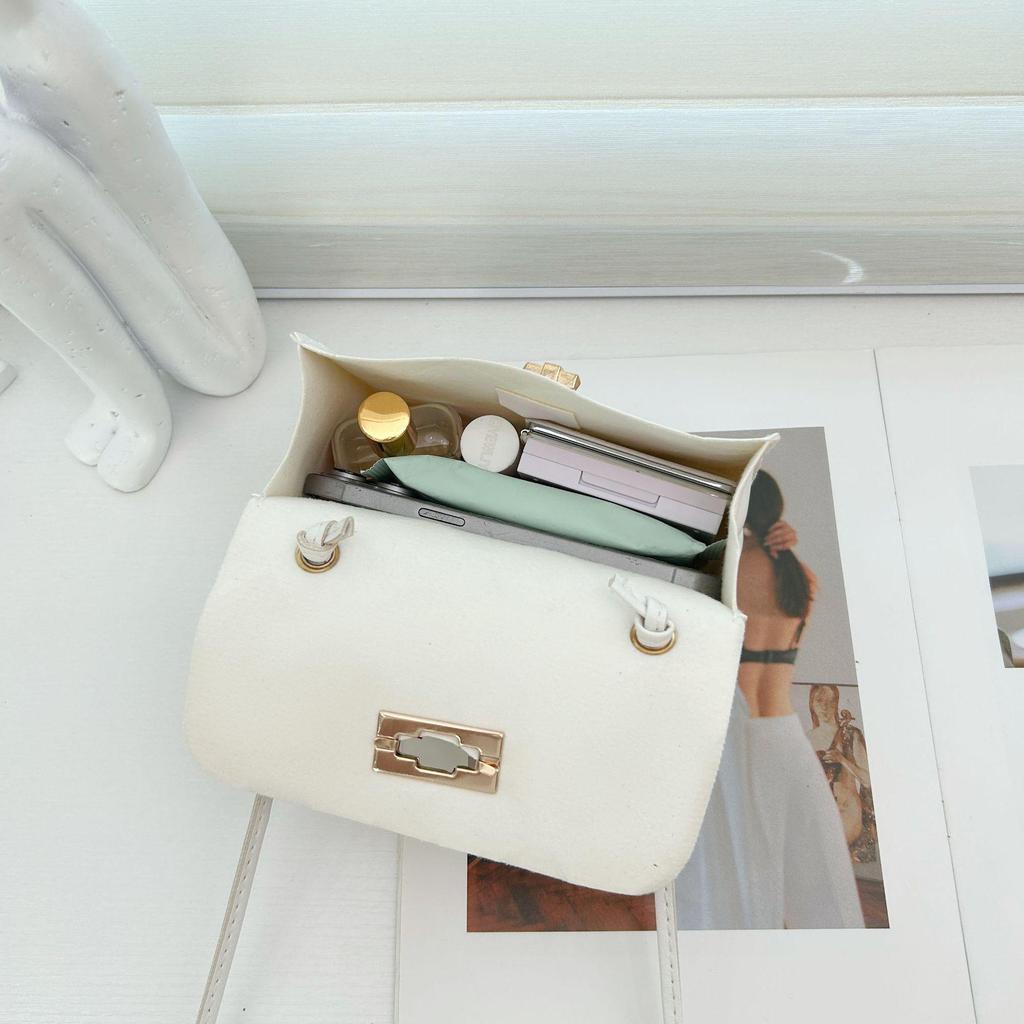 Korean-Style Embossed PU Compact Crossbody Bag for Women