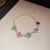 Dopamine Rhinestone Heart Pendant Bracelet: Sweet, Cool, Versatile Hand Jewelry with High-End Feel
