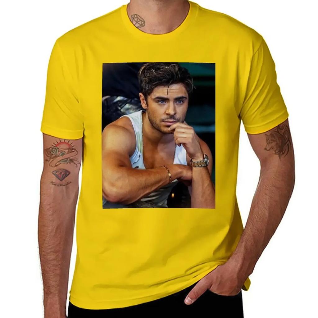 Zac Efron Model T-Shirt heavyweights boys animal print T-shirt men