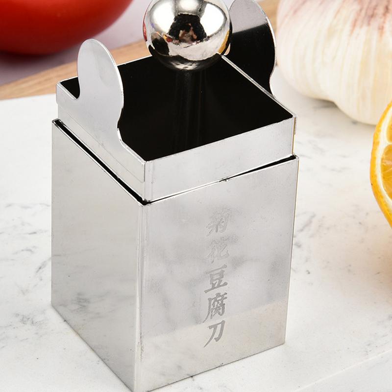 Bean Curd Flower Cutter Wensi Bean Curd Slicer Tool Stainless Steel Cheese Cutter Square Shaped Pressing Mold For Jelly Manual