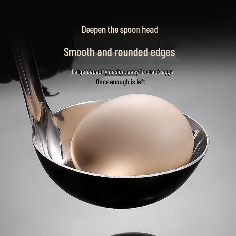 Stainless Steel Ladle with Hook - Thick Long Handle for Stirring and Hanging