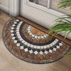 Vintage Roman Style Half Round Door Mat Non-Slip Machine Washable Floor Mat 2D Flat Semi-Circular Rug for Entryway Home Decor
