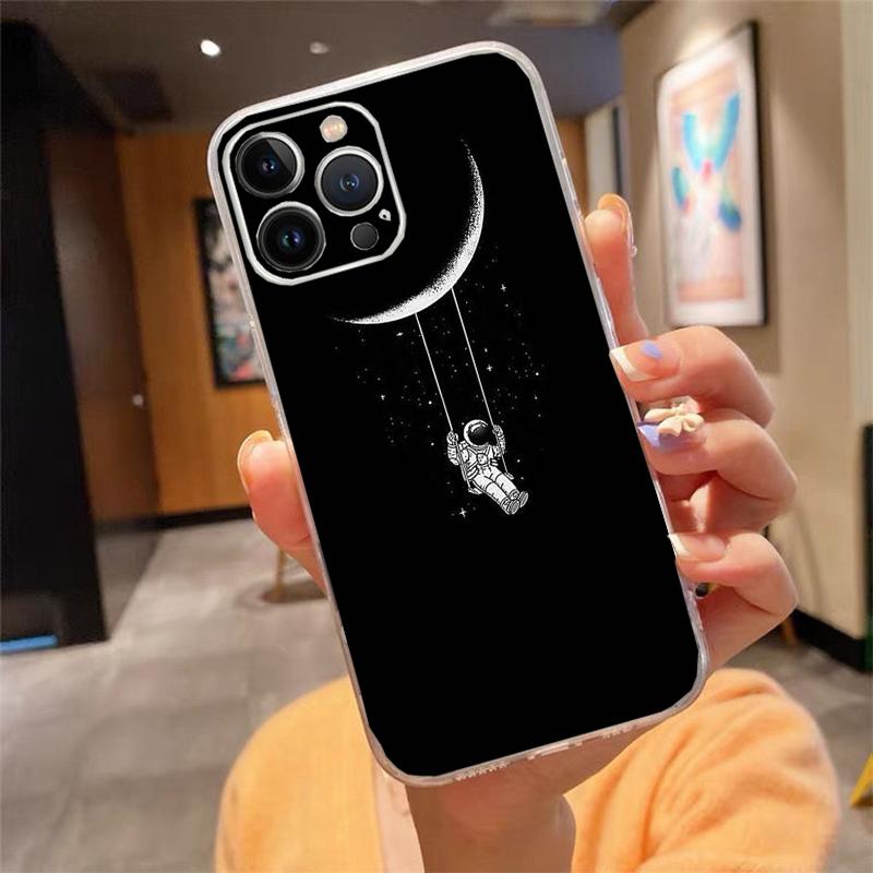 Phone Case For iphone 17 Air 17 Pro Max 16 15 14 13 Pro Max 15 16 Pro 15Plus Space Astronaut Star Moon