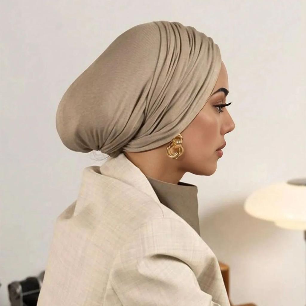 Căciulă nouă musulmană solidă pentru sub hijab Modal Hijab instant din bumbac elastic Turban Căciulă islamică pentru sub hijab Bonetă Eșarfă de cap Bandă de cap