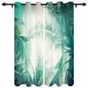 Green Leaves Jungle Plant Nature Hall Curtains For Living Room Kitchen Boy Girl Bedroom Long Window Curtain Cortinas Home Decor