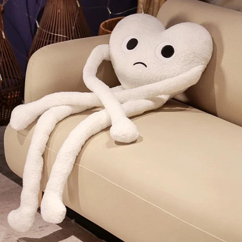Lange Beine Liebesherz Form Kissen Niedliches Kuscheltier Rotes Schwarzes Weißes Herz Kissen Weiche Plüschtiere Liebhaber Freunde Festival Kreatives Geschenk 100cm Including legs