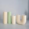 Geometry Stripe Pillar Candle Molds Plastic Column Making CandleHolder Wedding Items 3D Silicone Mold Taper Acrylic Party Supplies