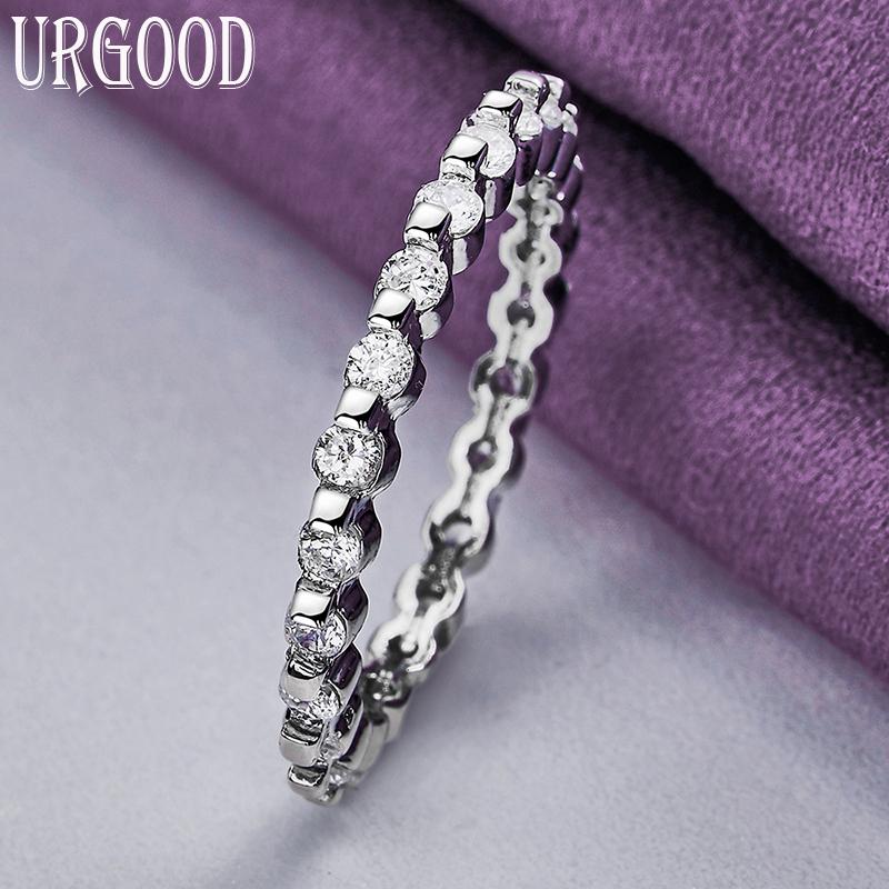 925 Sterling Silber Multi AAA Zirkon Runde Ring Mode Schmuck